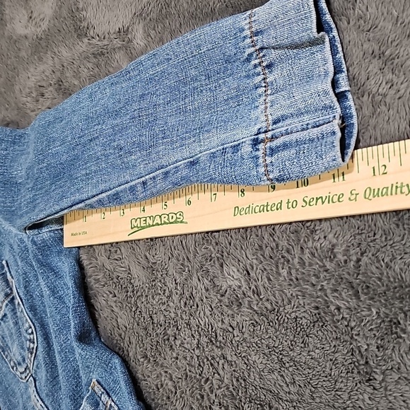 Mossimo 3/4 Sleeve Denim Blazer Jacket  Tailored Fit 2 Button Size Medium - Picture 7 of 7